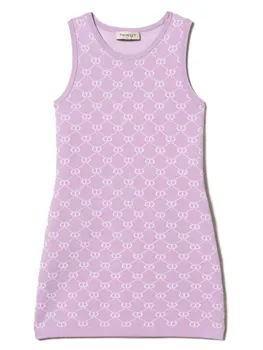 TWINSET Kids платье с логотипом, фиолетовый