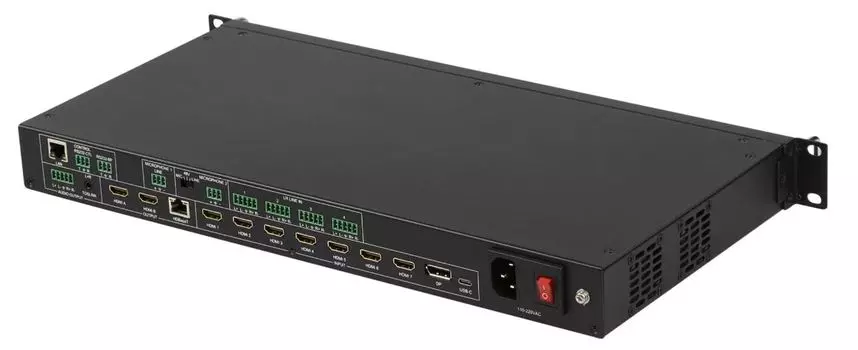 Коммутатор презентационный INTREND ITSFM-9x1HDC 9x1, 7-HDMI, 1-DP, 1-Type C, бесподрывный, с поддержкой многооконного режима, выход HDBT