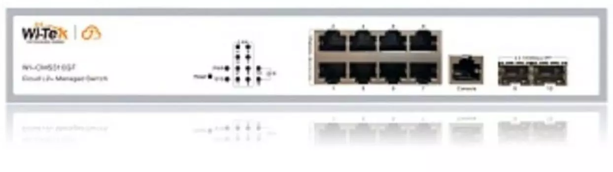 Коммутатор управляемый Wi-Tek WI-CMS310GF L2, порты 8 100/1000Base-TX + 2 SFP