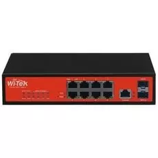 Коммутатор управляемый Wi-Tek WI-PMS310GF-Alien L2 MIX PoE 24/48В 150Вт, порты 8 PoE GE + 2SFP