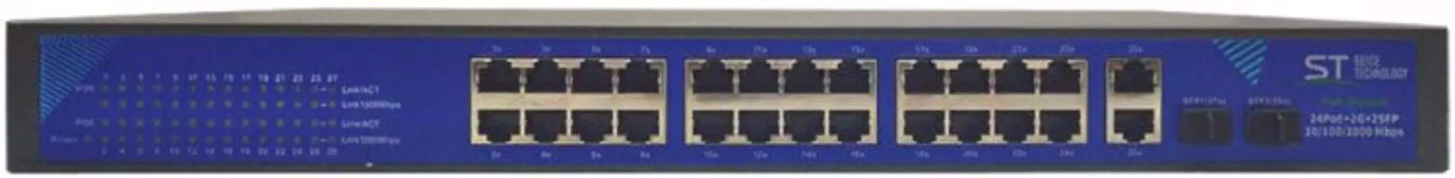 Коммутатор Space Technology ST-S240POE, (2G/2S/400W/AB) POE вариант A+B.Switch POE 24-х портовый для обеспечения проводных сетей напряжением 48В , защ