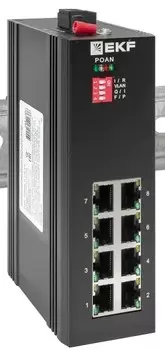 Коммутатор промышленный неуправляемый EKF TSX-U-8GTP U-8GTP 8 портов 10/100/1000Base-T(X) RJ45 c PoE монтаж на DIN-рейку TSX