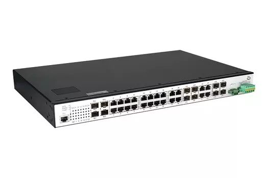 Коммутатор управляемый BDCom IES2000-5024T8C4X Managed L3-Lite industrial switch with 16 Gigabit TX port, 8 Gigabit TX/SFP combo ports and 4 10GE SFP+
