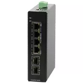Коммутатор управляемый BDCom IES200-V25-2S4P Managed industrial switch with 2 Gigabit SFP ports and 4 Gigabit POE ports; industrial DC 48~55V redundan