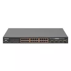 Коммутатор управляемый Beward STW-02404HPF 24 порта 10/100/1000 Мбит/с (все с поддержкой High PoE) + 4 Shared SFP, PoE бюджет 440 Вт