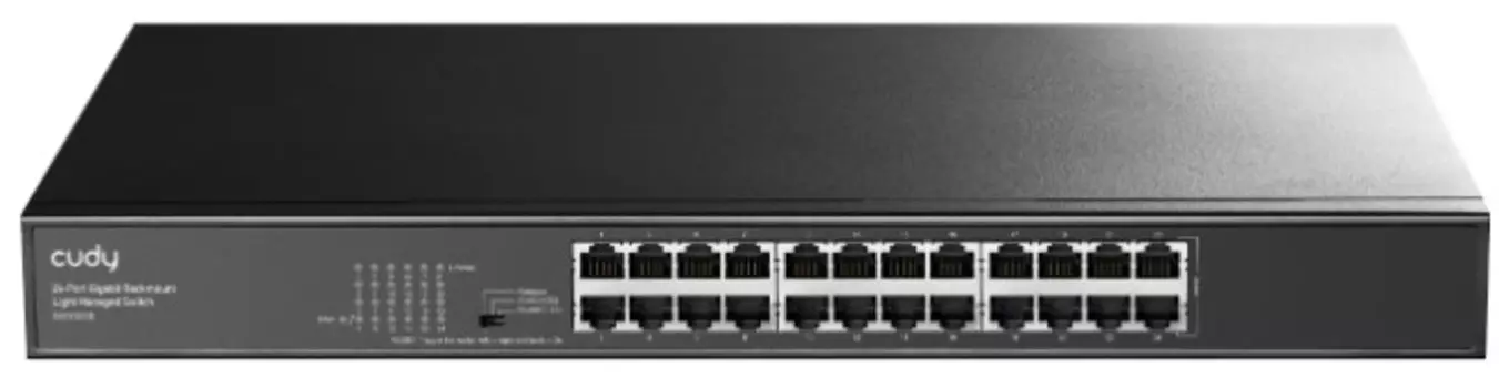 Коммутатор управляемый Cudy GS1024E 24-Port Gigabit Rackmount Light 24 Gigabit RJ45 Ports, 19-inch Rack-mountable Steel Case(Rack-Mount kits included)