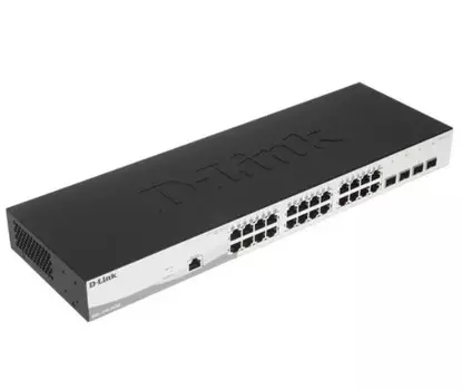 Коммутатор управляемый D-link DGS-1210-28/ME/P/B2A 24x1000Base-T, 4x1000Base-X SFP, Surge 6KV, CLI, RJ45 Console, RPS, Dying Gasp