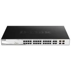 Коммутатор управляемый D-link DGS-1210-28P/FL 24x10/100/1000Base-T PoE (193 Вт), 4xCombo 100/1000Base-T/SFP, L2, 19”