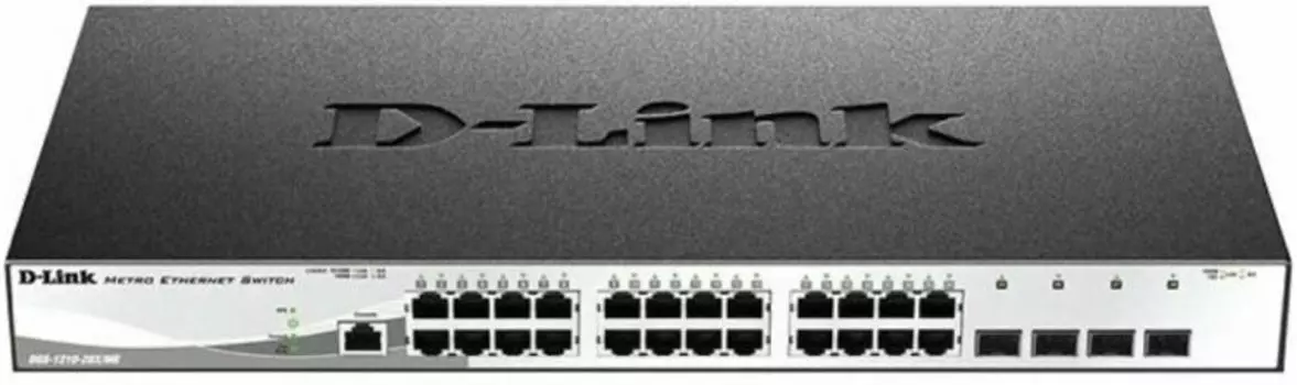 Коммутатор управляемый D-link DGS-1210-28X/ME/B1B 24x10/100/1000Base-T, 4x10GBase-X SFP+, L2, 19"