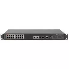 Коммутатор управляемый Dahua DH-PFS4218-16ET-190 16*РоЕ, L2; 2 комбо-порта*10/100/1000 Base-T; 2 комбо-порта*1000 Base-X; 16 порто*10/100 Base-T - POE
