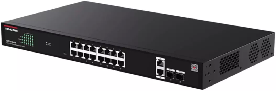 Коммутатор управляемый IP-Com G2220P-16-250W PoE, 18 портов, 18x1 Гбит/с, SFP 2x1 Гбит/с, PoE 16x30Вт (до 230Вт)