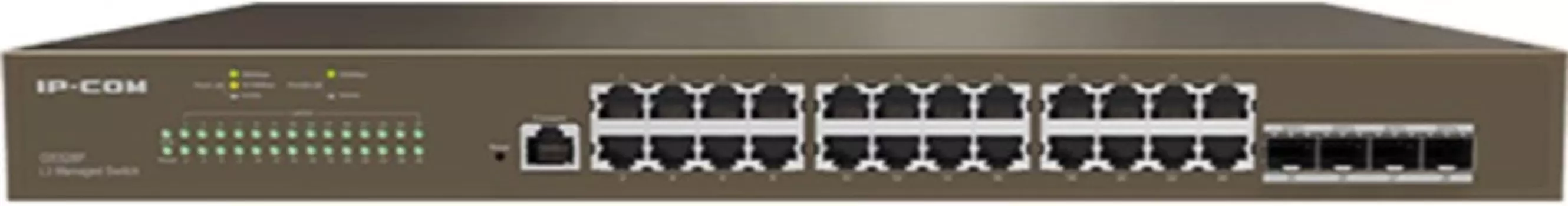 Коммутатор управляемый IP-Com G5328F L3, 24*10/100/1000 Base-T Ethernet, 4*1000 Base-X SFP, 1*Console