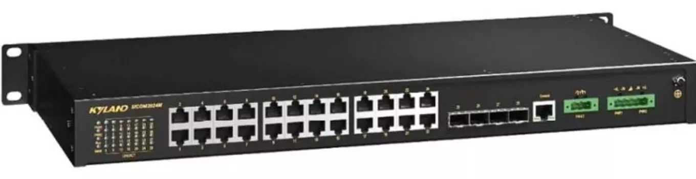 Коммутатор управляемый Kyland SICOM2024M 300023017 4x 100/1000 Base-X SFP ports;24x10/100 Base-T(X) RJ45 ports, 100-240VAC;110-220VDC(85-264VAC/77-300