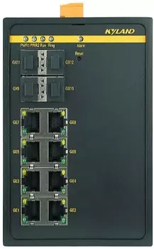 Коммутатор управляемый Kyland SICOM3000A 300071616 4 100/1000Base-X SFP ports, 8 10/100Base-TX ports, Console Port RS232 RJ45, 100-240VAC/110-220VDC(8