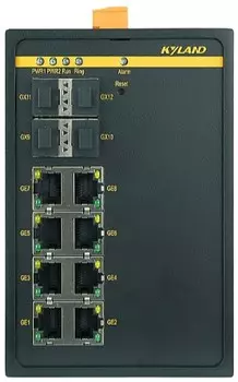 Коммутатор управляемый Kyland SICOM3000A 300071691 4 100/1000Base-X SFP ports, 8 10/100/1000Base-T(X) RJ45 ports, RS232 RJ45, 12-24VDC(9-36VDC) dual r