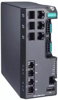 Коммутатор управляемый MOXA EDS-4008-2SSC-HV 6*10/100BaseT(X) ports, 2*100BaseFX single-mode ports with SC connectors, single power input 110/220