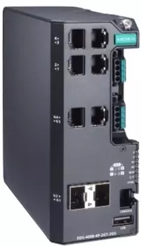 Коммутатор управляемый MOXA EDS-4008-4P-2GT-2GS-LVB-T 4*10/100BaseT(X) ports with 802.3bt PoE, 2*10/100/1000BaseT(X), 2*100/1000BaseSFP ports