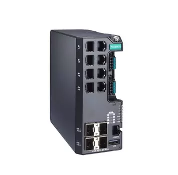 Коммутатор управляемый MOXA EDS-4012-8P-4GS-LVA 8*10/100BaseT(X) ports with 802.3bt PoE, 4*100/1000BaseSFP ports, dual power inputs 12/24/48