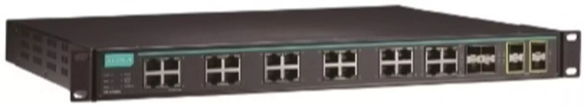 Коммутатор управляемый MOXA IKS-G6524A-20GSFP-4GTXSFP-HV-HV-T Layer 2: 20 портов 100/1000BaseSFP, 4 комбо-порта 10/100/1000BaseT(X) (RJ45 + SFP), 2 ис