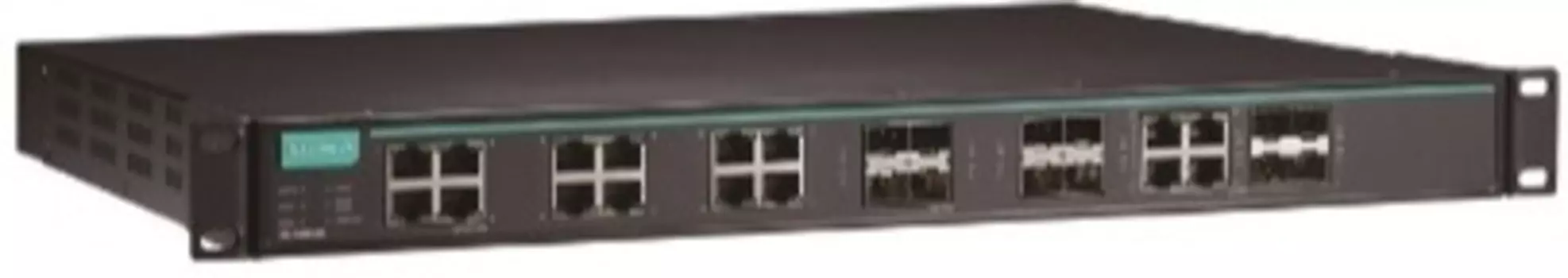 Коммутатор управляемый MOXA IKS-G6524A-8GSFP-4GTXSFP-HV-HV-T Layer 2: 12 портов 10/100/1000BaseT(X) ports, 8 100/1000BaseSFP slots, 4 10/100/1000BaseT