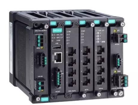 Коммутатор управляемый MOXA MDS-G4012-L3 3 уровня, 4 встроенных порта 10/100/1000 BaseT(X) Ethernet, 2 слота для модулей GE/FE, 2 слота для модулей пи