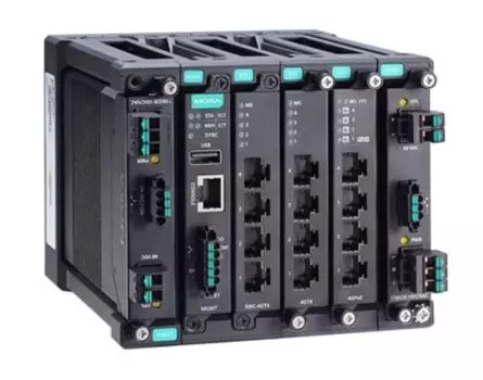Коммутатор управляемый MOXA MDS-G4012-L3-T 3 уровня, 4 встроенных порта 10/100/1000 BaseT(X) Ethernet, 2 слота для модулей GE/FE, 2 слота для модулей