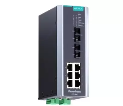 Коммутатор управляемый MOXA PT-508-MM-SC-48 6x10/100BaseT(X), 2 x 100BaseFX MM, SC, 1 x 48 VDC