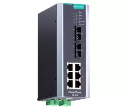 Коммутатор управляемый MOXA PT-508-MM-SC-HV 6x10/100BaseT(X), 2 x 100BaseFX MM, SC, 1 x 220 VAC
