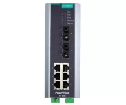Коммутатор управляемый MOXA PT-508-MM-ST-24 6x10/100BaseT(X), 2 x 100BaseFX MM, ST, 1 x 24 VDC