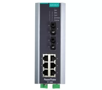 Коммутатор управляемый MOXA PT-508-MM-ST-48 6x10/100BaseT(X), 2 x 100BaseFX MM, ST, 1 x 48 VDC