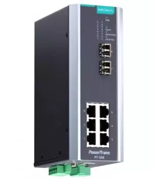 Коммутатор управляемый MOXA PT-508-SS-LC-48 6x10/100BaseT(X), 2 x 100BaseFX SM, LC, 1 x 48 VDC