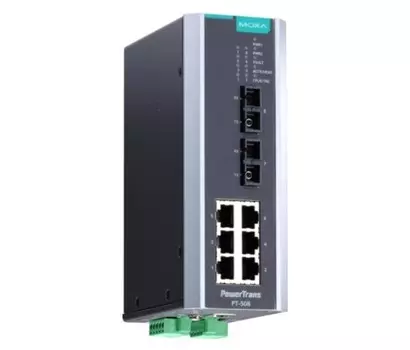 Коммутатор управляемый MOXA PT-508-SS-SC-48 6x10/100BaseT(X), 2 x 100BaseFX SM, SC, 1 x 48 VDC