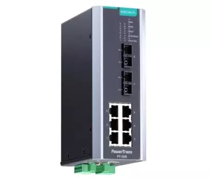 Коммутатор управляемый MOXA PT-508-SS-SC-24 6x10/100BaseT(X), 2 100BaseFX single-mode, SC, 1 x 24 VDC