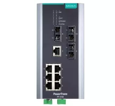 Коммутатор управляемый MOXA PT-510-3S-SC-48 DIN-Rail switch, 7 x 10/100BaseT(X), 3 x 100BaseFX SM, SC connectors, 1 power su