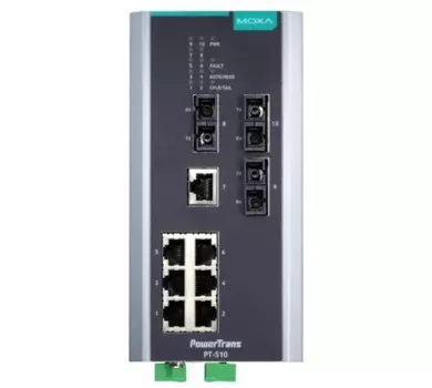 Коммутатор управляемый MOXA PT-510-3S-SC-HV DIN-Rail switch, 7 x 10/100BaseT(X), 3 x 100BaseFX SM, SC connectors, 1 power su