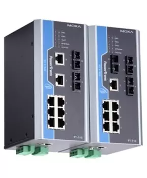 Коммутатор управляемый MOXA PT-510-MM-SC-24 DIN-Rail switch, 8 x10/100BaseT(X), 2 x 100BaseFX MM, SC connectors, 1 power su