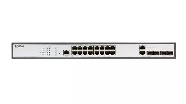Коммутатор управляемый ORIGO OS3120P/250W/A1A 16x1000Base-T PoE+ (PoE-бюжет 250Вт), 2x1000Base-X SFP, 2xCombo 1000Base-T/SFP, L2