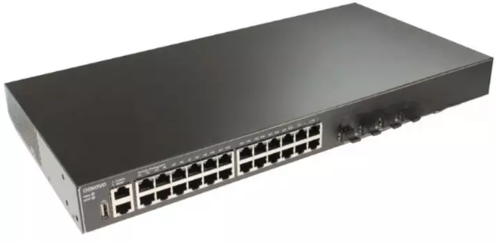 Коммутатор управляемый OSNOVO SW-24G4X-L3ST стекируемый L3 Gigabit Ethernet на 24xRJ45+4x10G SFP+Uplink. Порты: 24xGE (10/100/1000Base-T)+4x1G/10G SFP