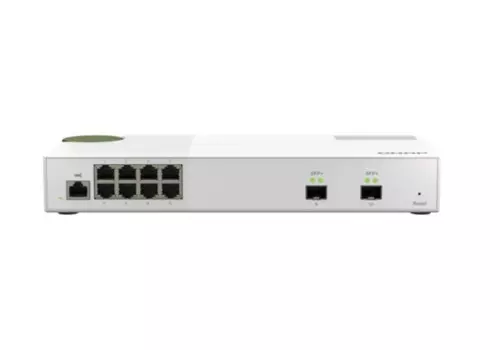Коммутатор управляемый QNAP QSW-M2108-2S 8 портов 2,5 Гбит/с RJ-45 и 2 порта 10 Гбит/с SFP+, пропускная способность до 80 Гбит/с