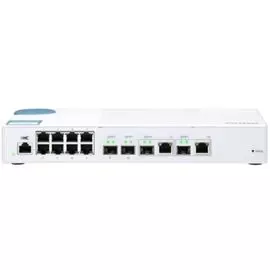 Коммутатор управляемый QNAP QSW-M408-2C 10 Гбит/с c 4 х SFP+ из которых 2 совмещены с RJ-45, 8 х 1 Гбит/с RJ-45, пропускная способность до 96 Гбит/с,