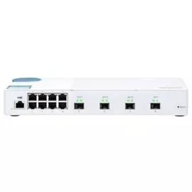 Коммутатор управляемый QNAP QSW-M408S 10 Гбит/с c 4хSFP+, 8 х 1 Гбит/с RJ-45, пропускная способность до 96 Гбит/с, поддержка JumboFrame.