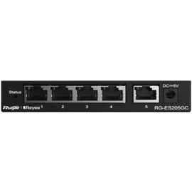 Коммутатор управляемый RUIJIE NETWORKS RG-ES205GC 5-Port Gigabit Smart Switch, 5 Gigabit RJ45 Ports, Desktop Steel Case