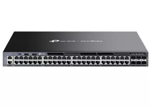 Коммутатор управляемый TP-LINK SG6654X cтекируемый 3-го уровня Omada с 48 гигабитными портами PoE+ и 6 портами SFP+