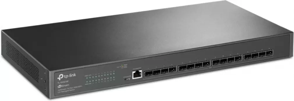 Коммутатор управляемый TP-LINK SX3016F JetStream, 16xSFP+ 10GE, 1 консольный порт RJ45, 1 консольный порт micro-USB, L2+