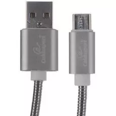 Кабель интерфейсный USB 2.0 Cablexpert CC-G-USBC02Gy-1.8M AM/Type-C, серия Gold, длина 1.8м, титан, блистер