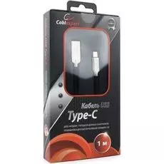 Кабель интерфейсный USB 2.0 Cablexpert CC-P-USBC02Bk-1M AM/Type-C, серия Platinum, длина 1м, черный, блистер