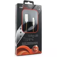Кабель интерфейсный USB 2.0 Cablexpert CC-P-USBC02Gd-1M AM/Type-C, серия Platinum, длина 1м, золотой, блистер