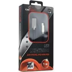 Кабель интерфейсный USB 2.0 Cablexpert CC-P-APUSB02Bl-1M MFI, AM/Lightning, серия Platinum, длина 1м, синий, блистер
