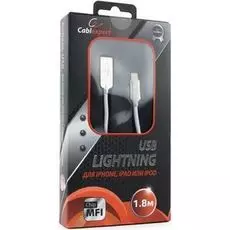 Кабель интерфейсный USB 2.0 Cablexpert CC-P-APUSB02W-1.8M MFI, AM/Lightning, серия Platinum, длина 1.8м, белый, блистер