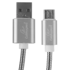 Кабель интерфейсный USB 2.0 Cablexpert CC-G-USBC02S-1.8M AM/Type-C, серия Gold, длина 1.8м, серебро, блистер
